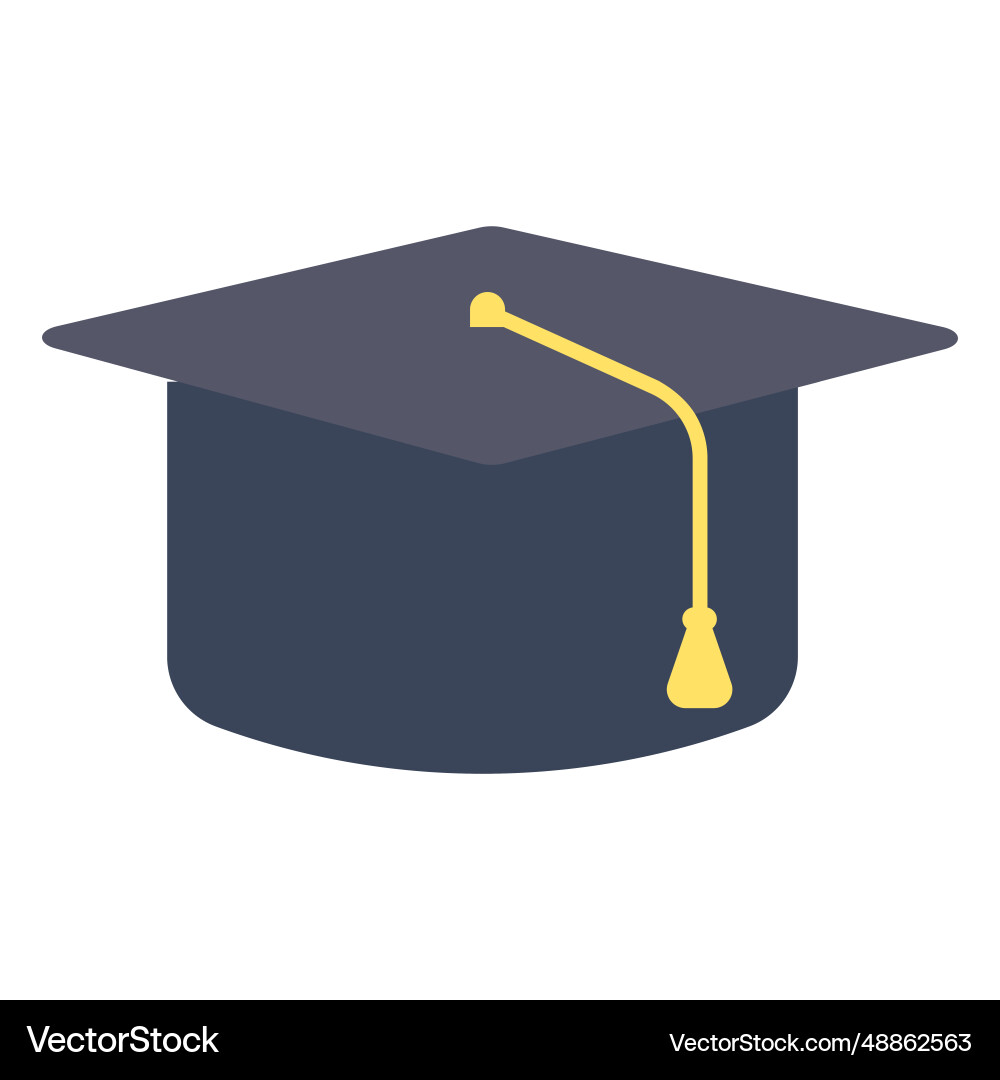 Graduation cap flat Royalty Free Vector Image - VectorStock