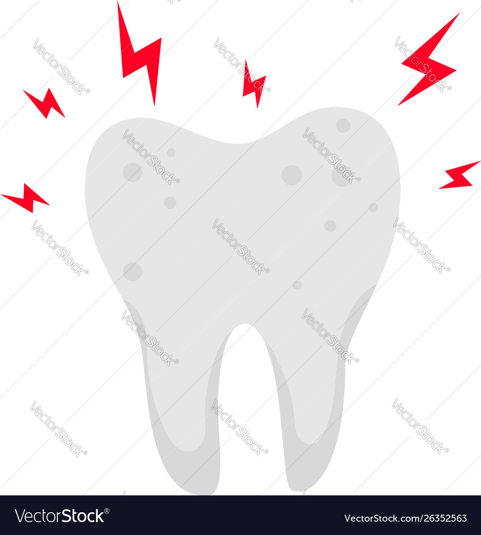 Medical concept toothache tooth enamel Royalty Free Vector