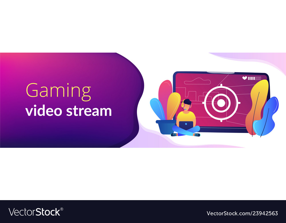 Video Game Walkthrough Concept Banner Header Vector Image