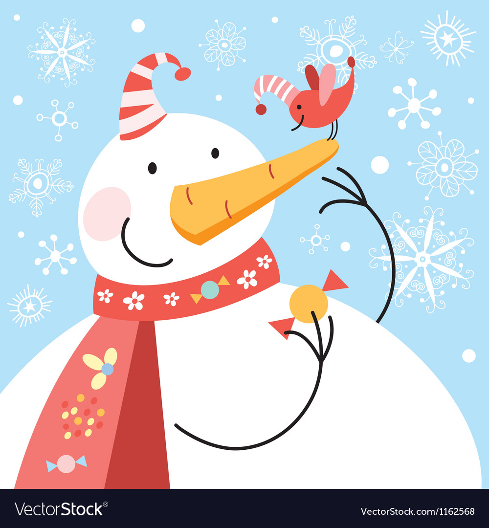 Big snowman Royalty Free Vector Image - VectorStock