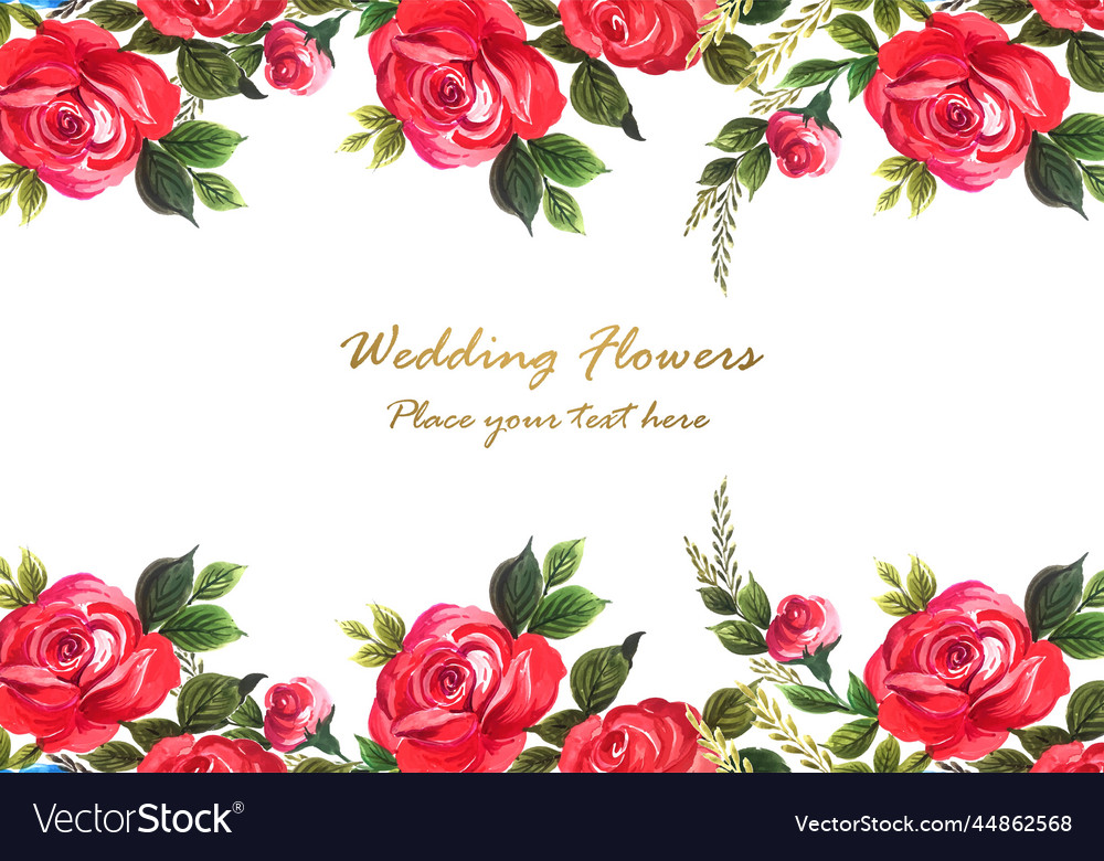 Decorative red beautiful rose with card background