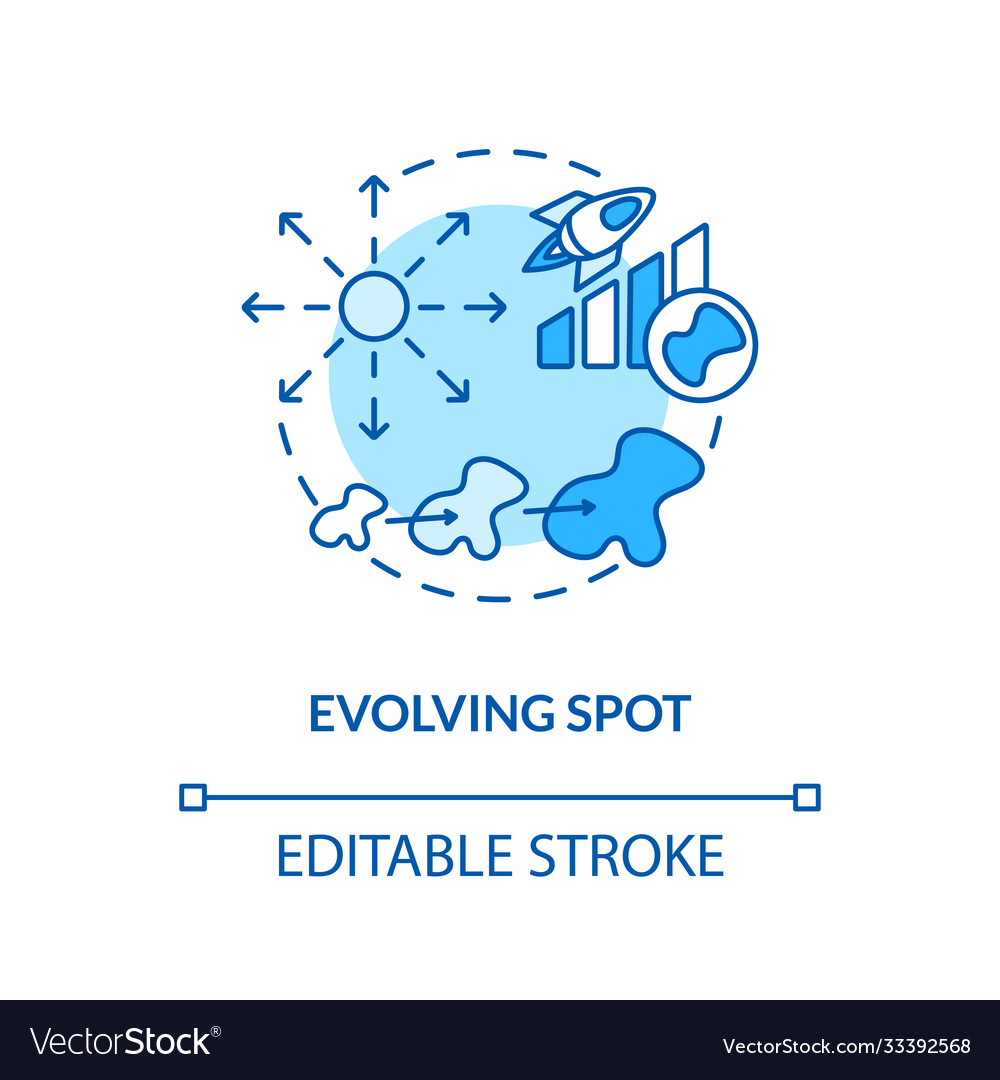 Evolving spot concept icon Royalty Free Vector Image