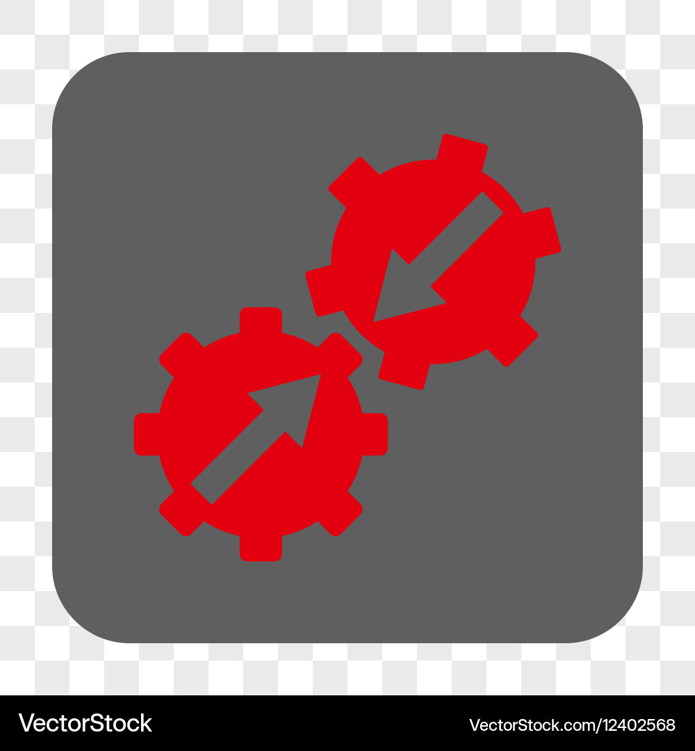 Gear integration rounded square button Royalty Free Vector