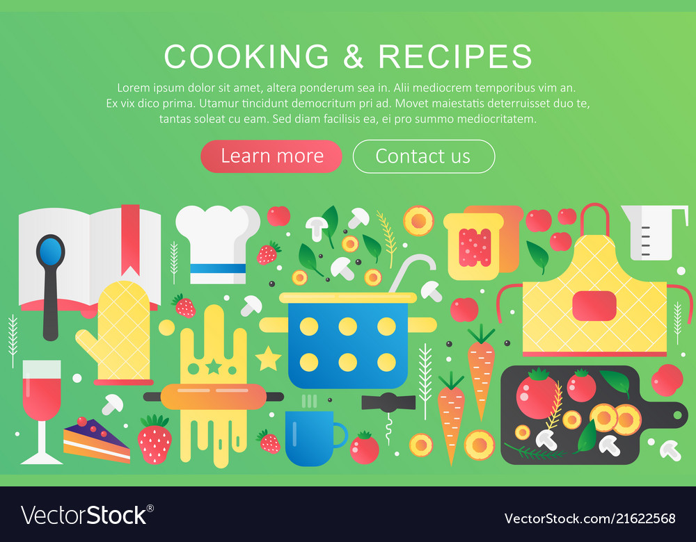 Trendy flat gradient color cooking