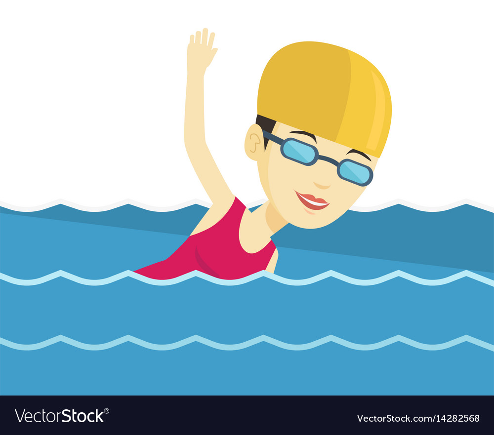 Woman swimming Royalty Free Vector Image - VectorStock