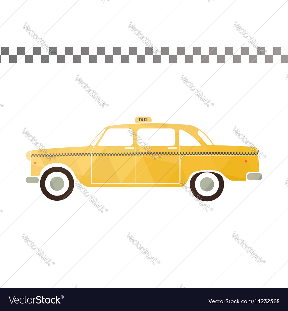 Yellow taxi car Royalty Free Vector Image - VectorStock