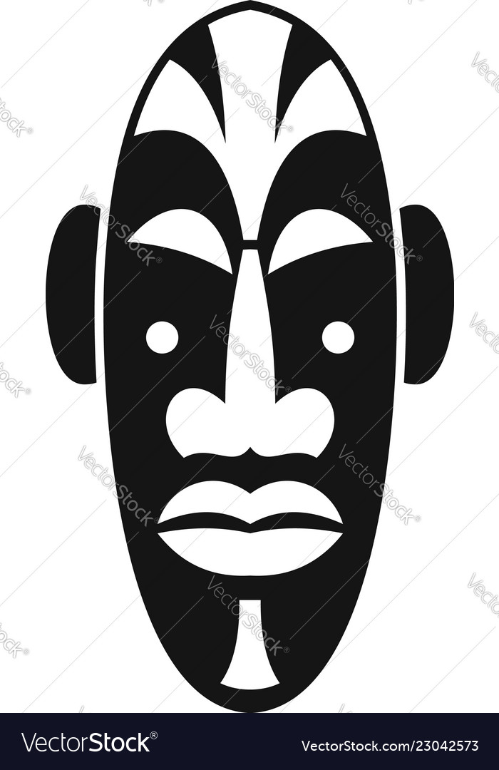 Download African mask icon simple style Royalty Free Vector Image