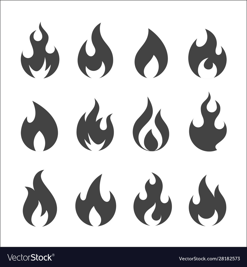 Fire icon set Royalty Free Vector Image - VectorStock