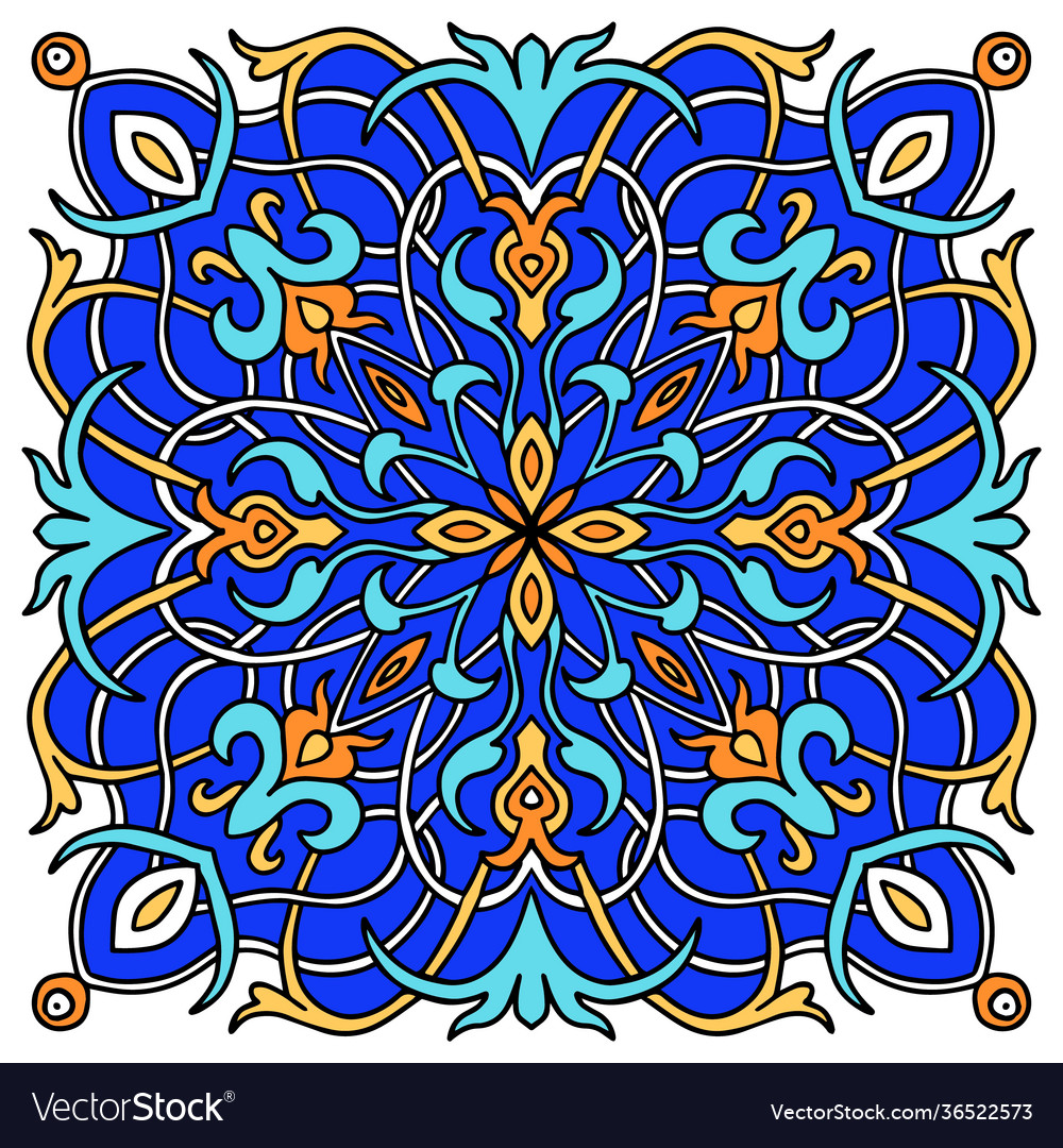 Mandala colored majolica great design for any vector image Mandala colored majolica great design for any