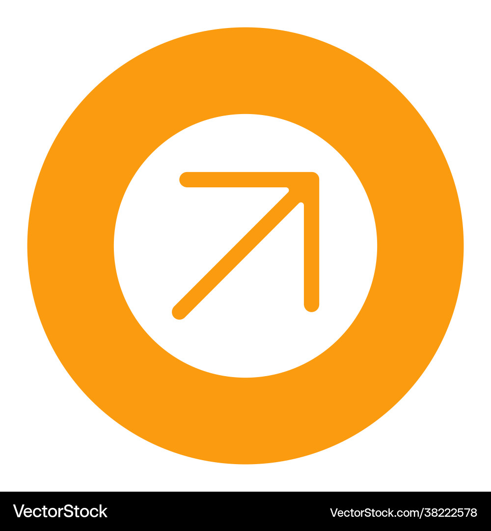 Arrow right top glyph icon navigation sign Vector Image