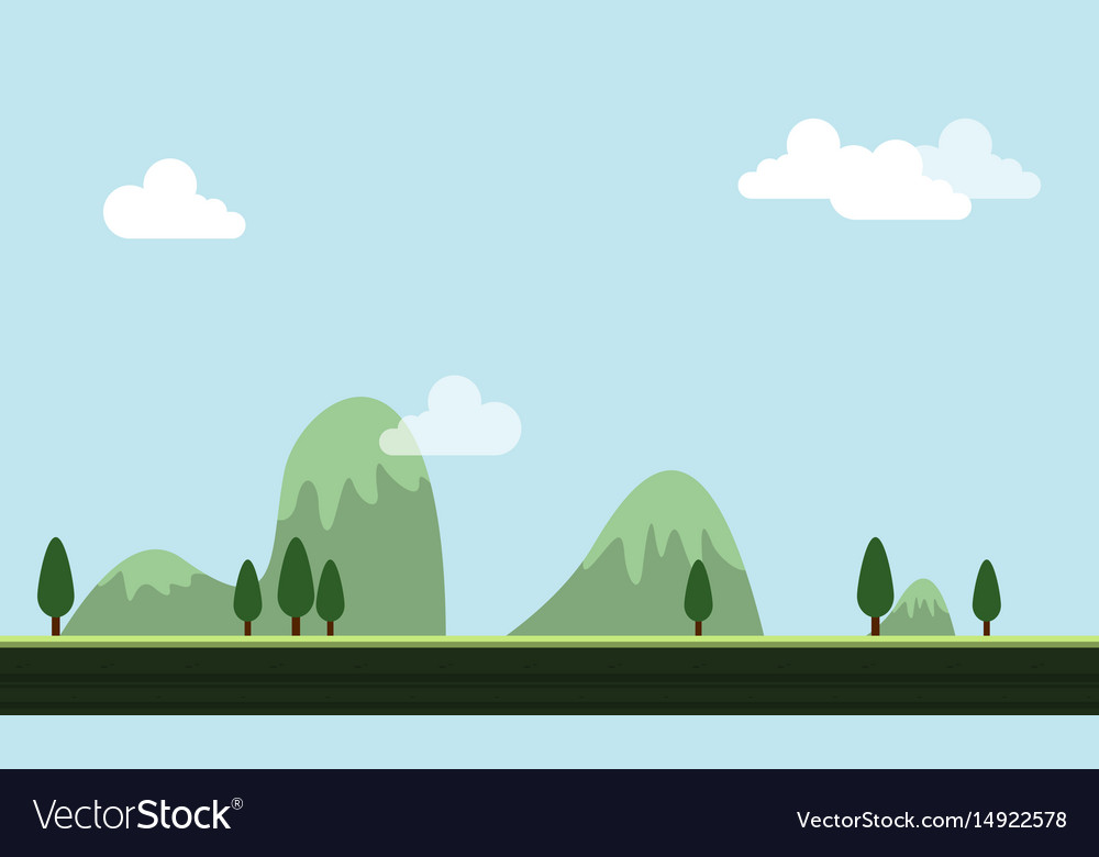 Game background hill cartoon style