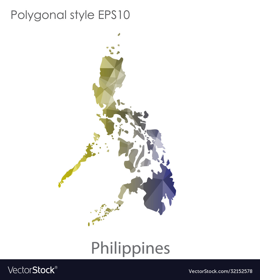 Isolated Icon Philippines Map Polygonal Royalty Free Vector