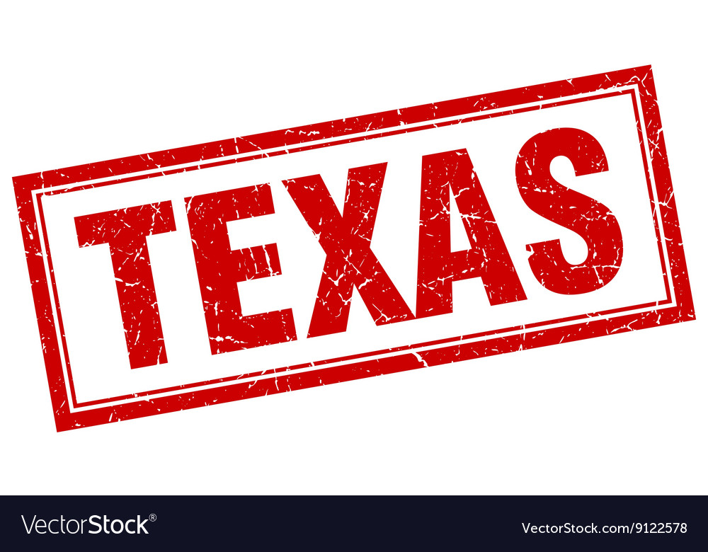 Texas red square grunge stamp on white Royalty Free Vector