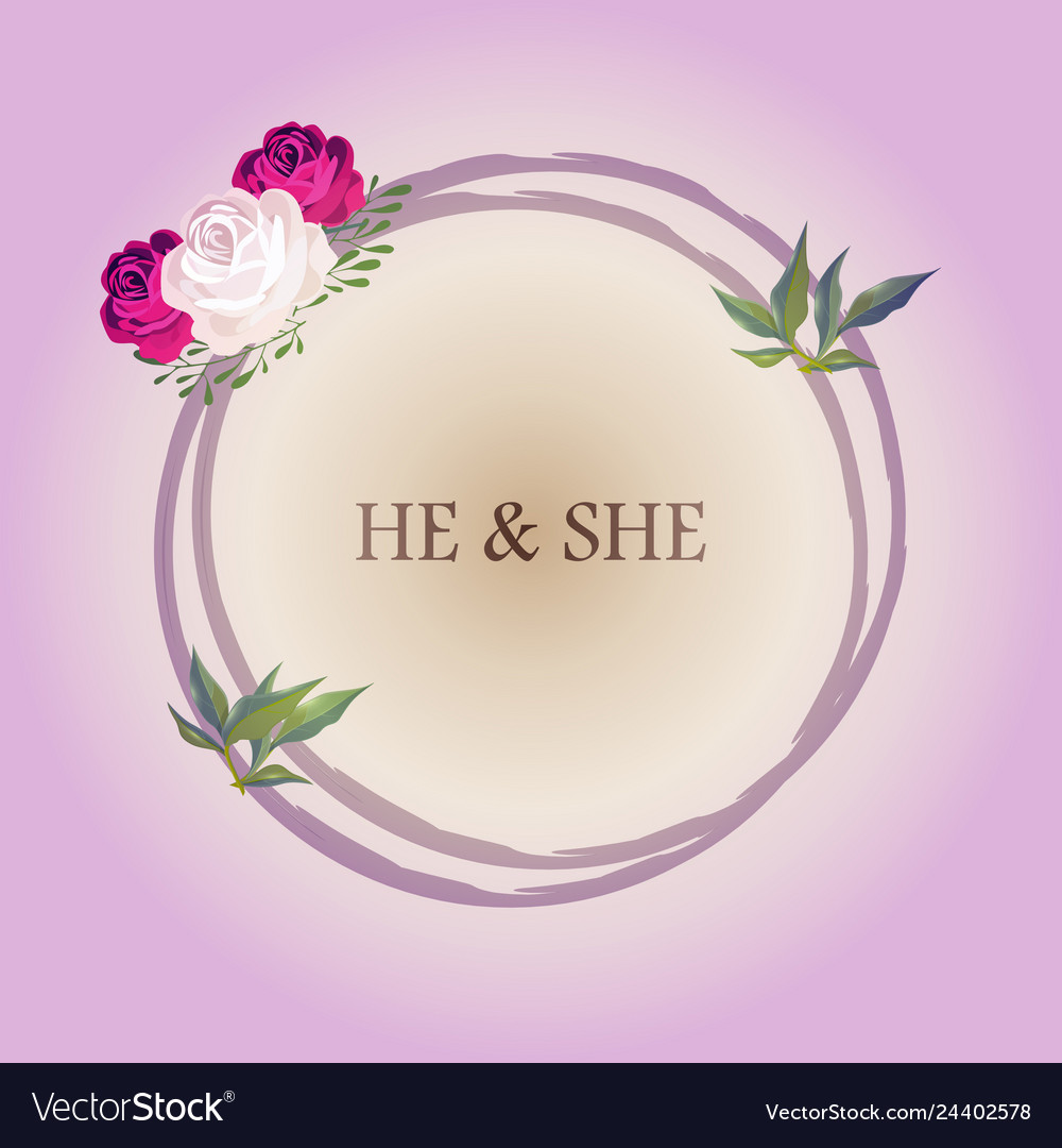 Wedding invitation floral card with vector image