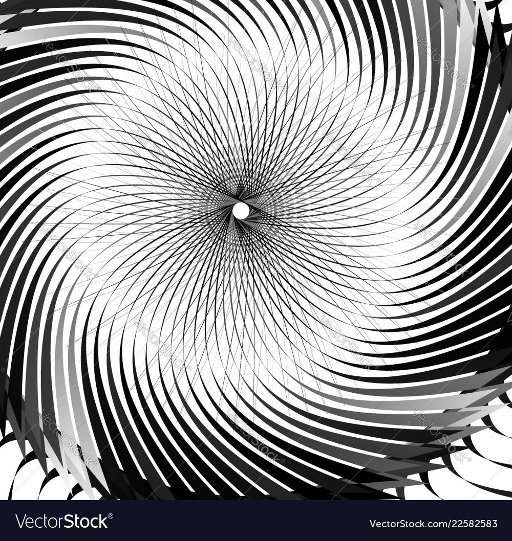 Abstract concentric element with radial lines