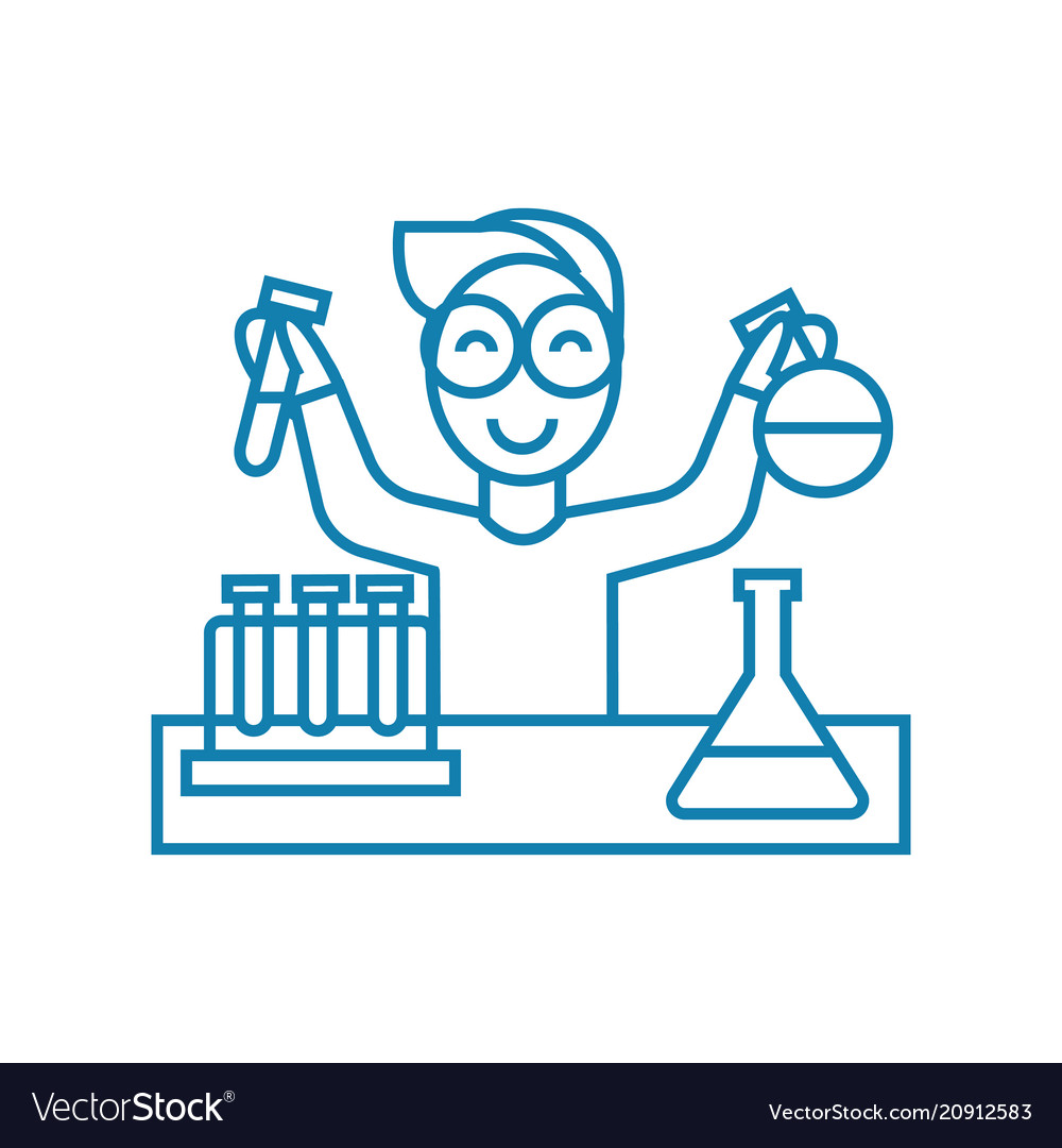 Chemical Lab Linear Icon Concept Chemical Lab Vector Image 0008