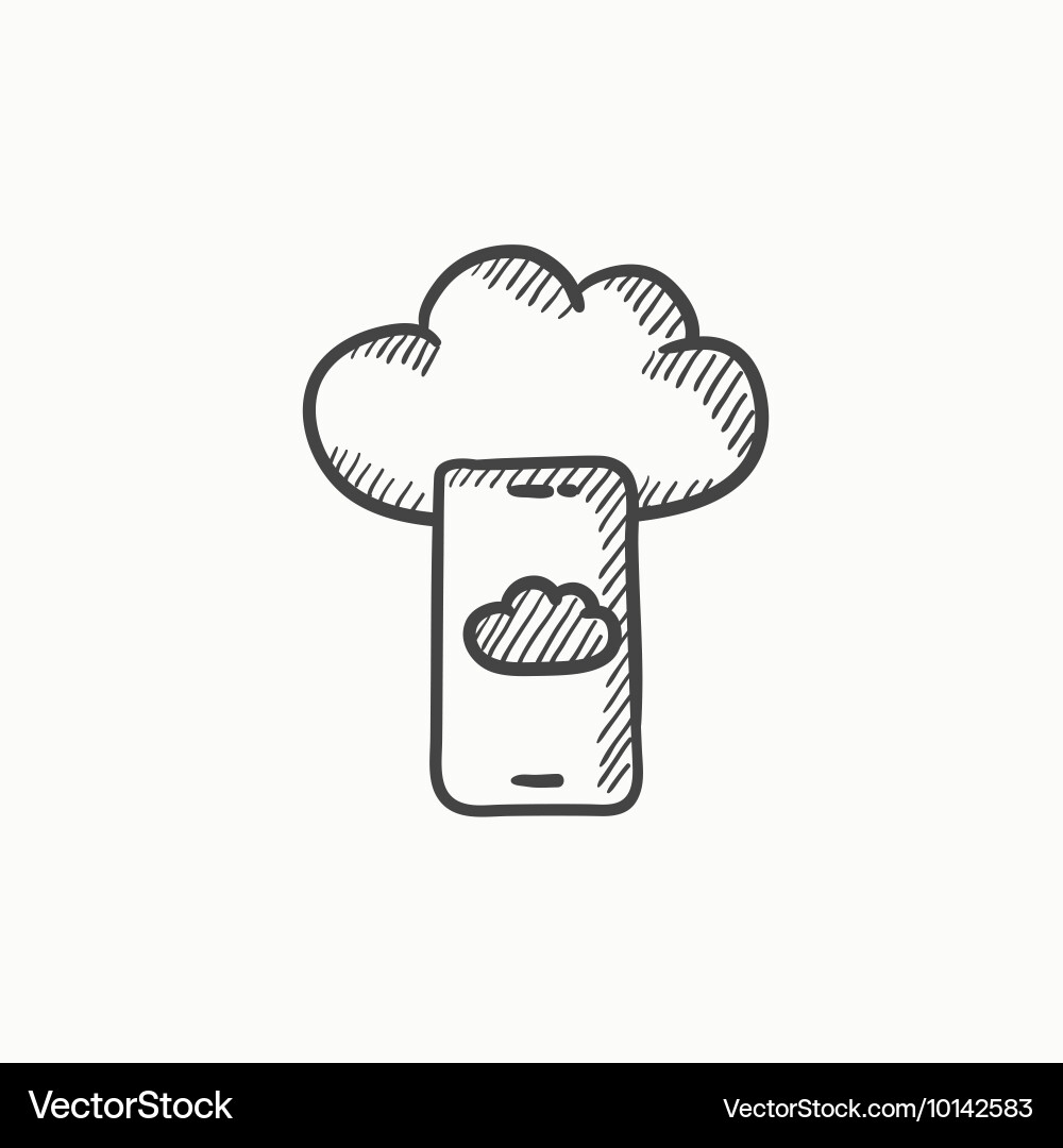 Cloud computing sketch icon Royalty Free Vector Image