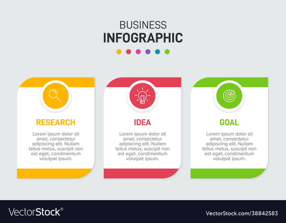 Concept arrow business model with 3 successive Vector Image