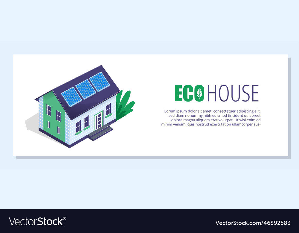 Eco house banner Royalty Free Vector Image - VectorStock