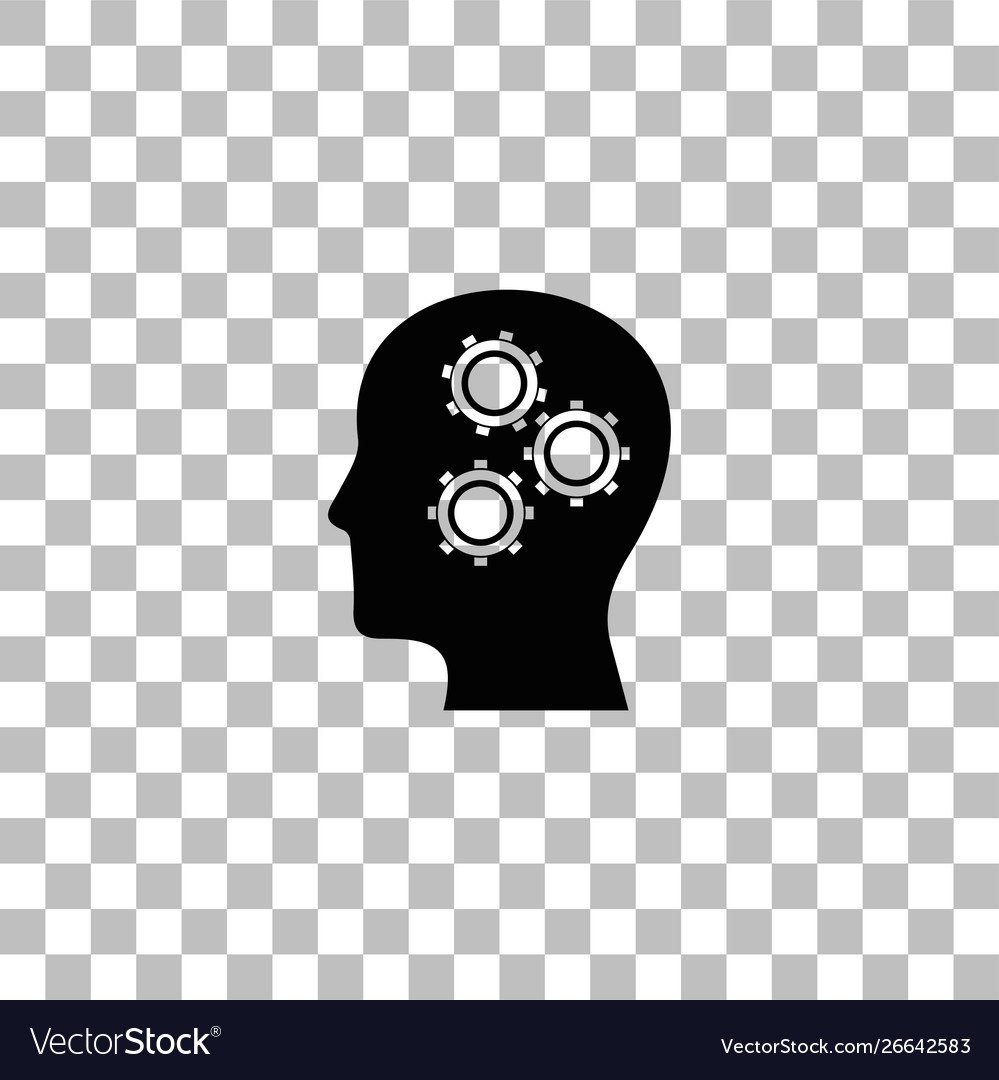 Gear head icon flat Royalty Free Vector Image - VectorStock