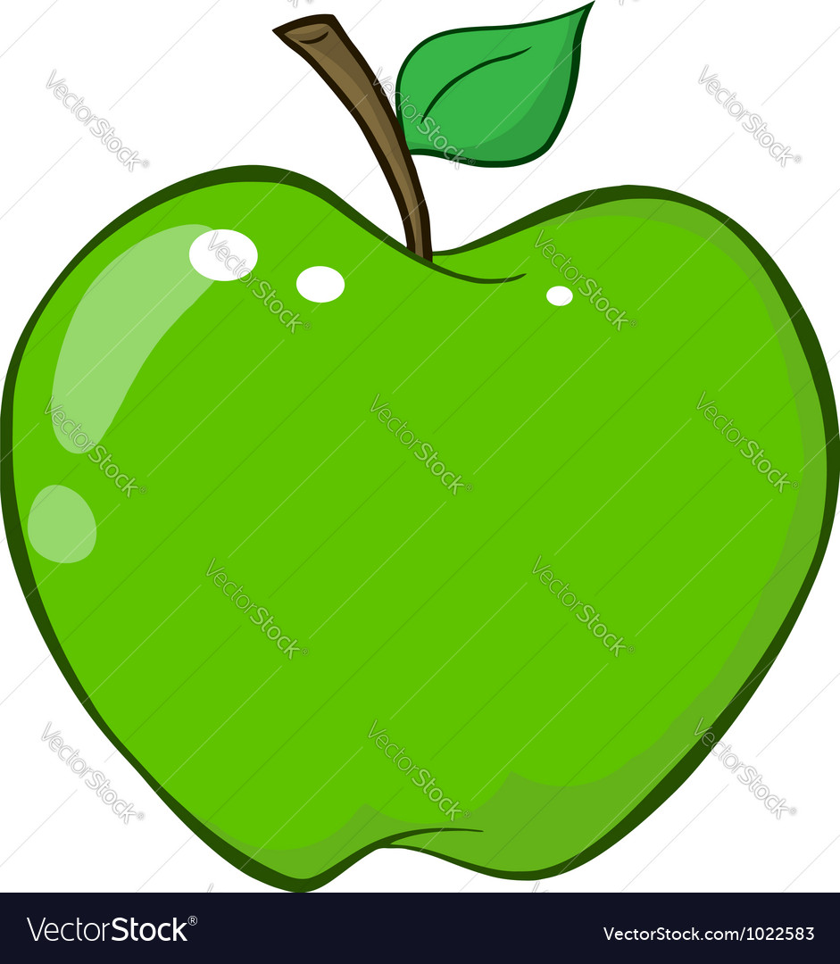 Green apple cartoon character Royalty Free Vector Image