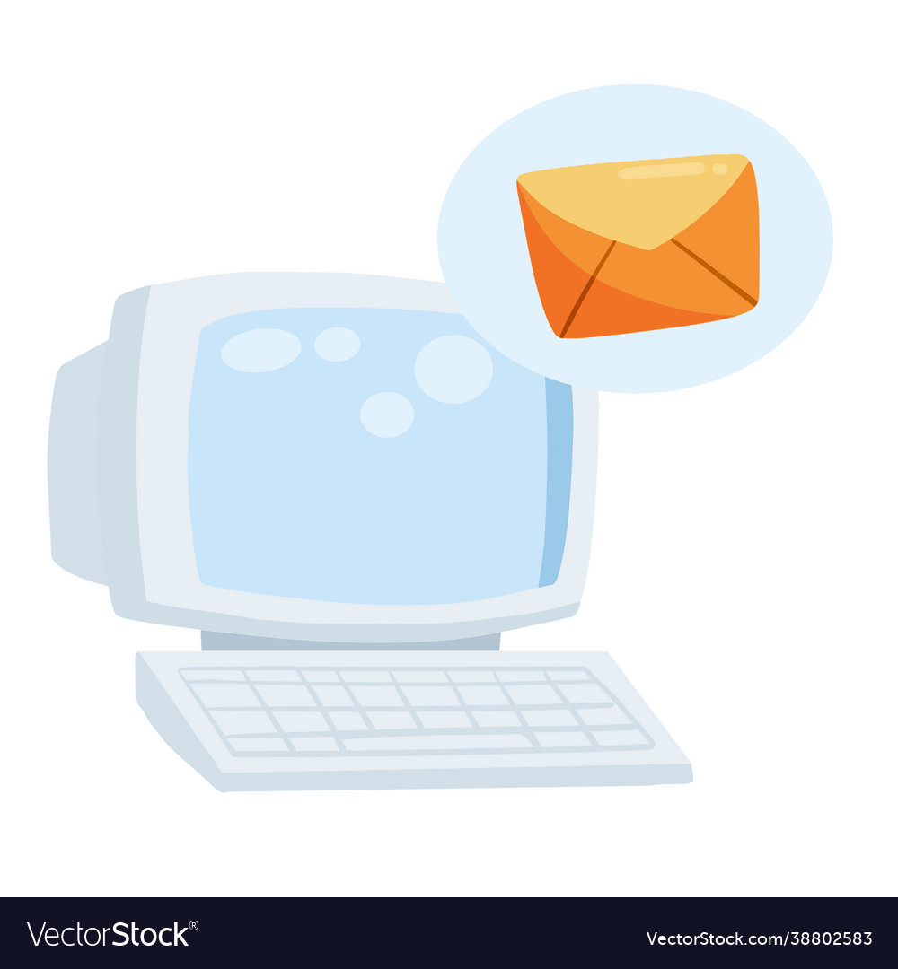 Retro computer sending and receiving an email