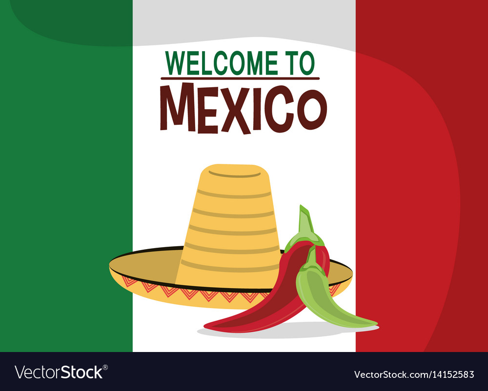 welcome-to-mexico-flag-nation-hat-royalty-free-vector