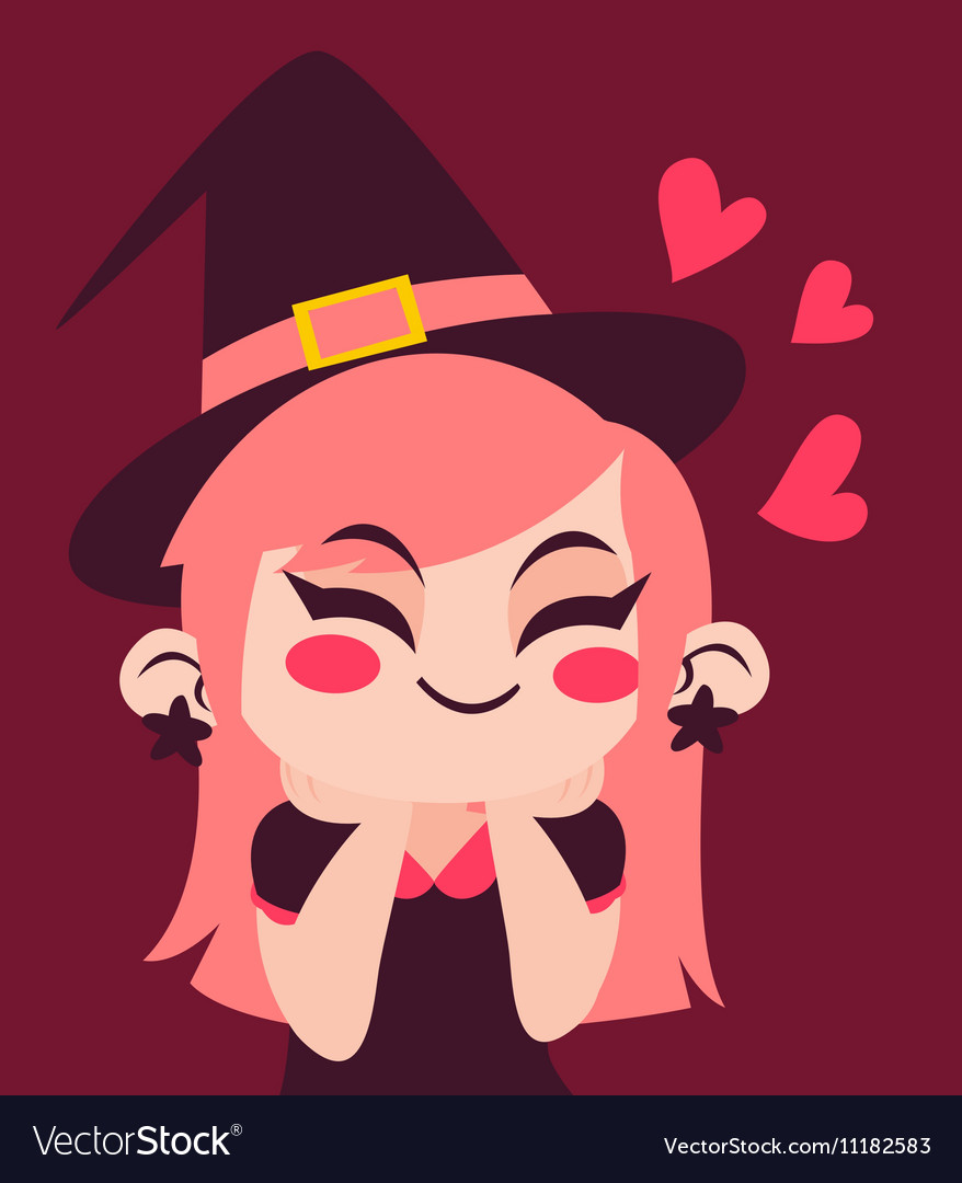 Witch Girl In Love Royalty Free Vector Image Vectorstock