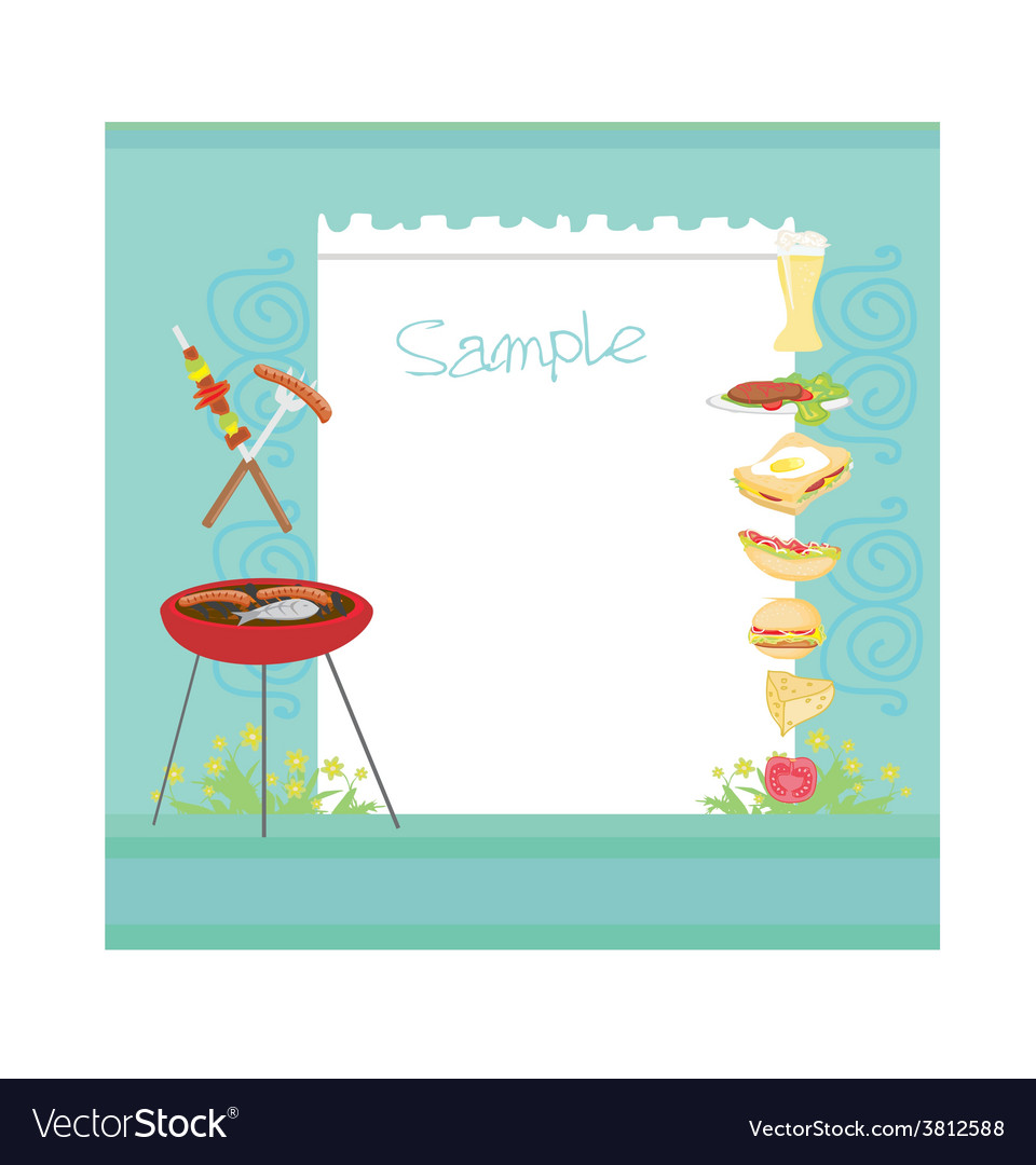 barbecue party invitation with copy space vector image invitation for barbecue party