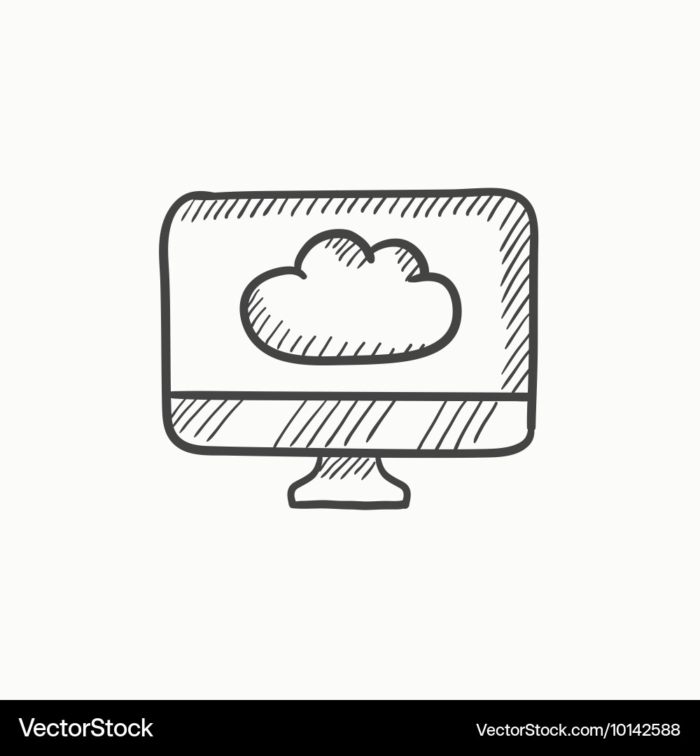 Cloud computing sketch icon Royalty Free Vector Image