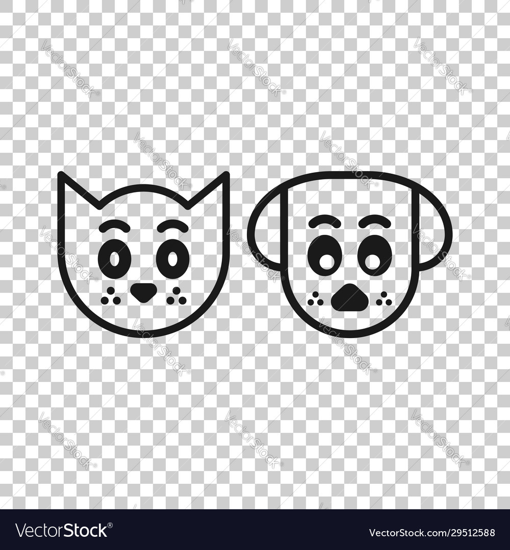 Dog And Cat Icon In Flat Style Animal Head Vector Image Dog And Cat Icon In Flat Style Animal Head Vector Image