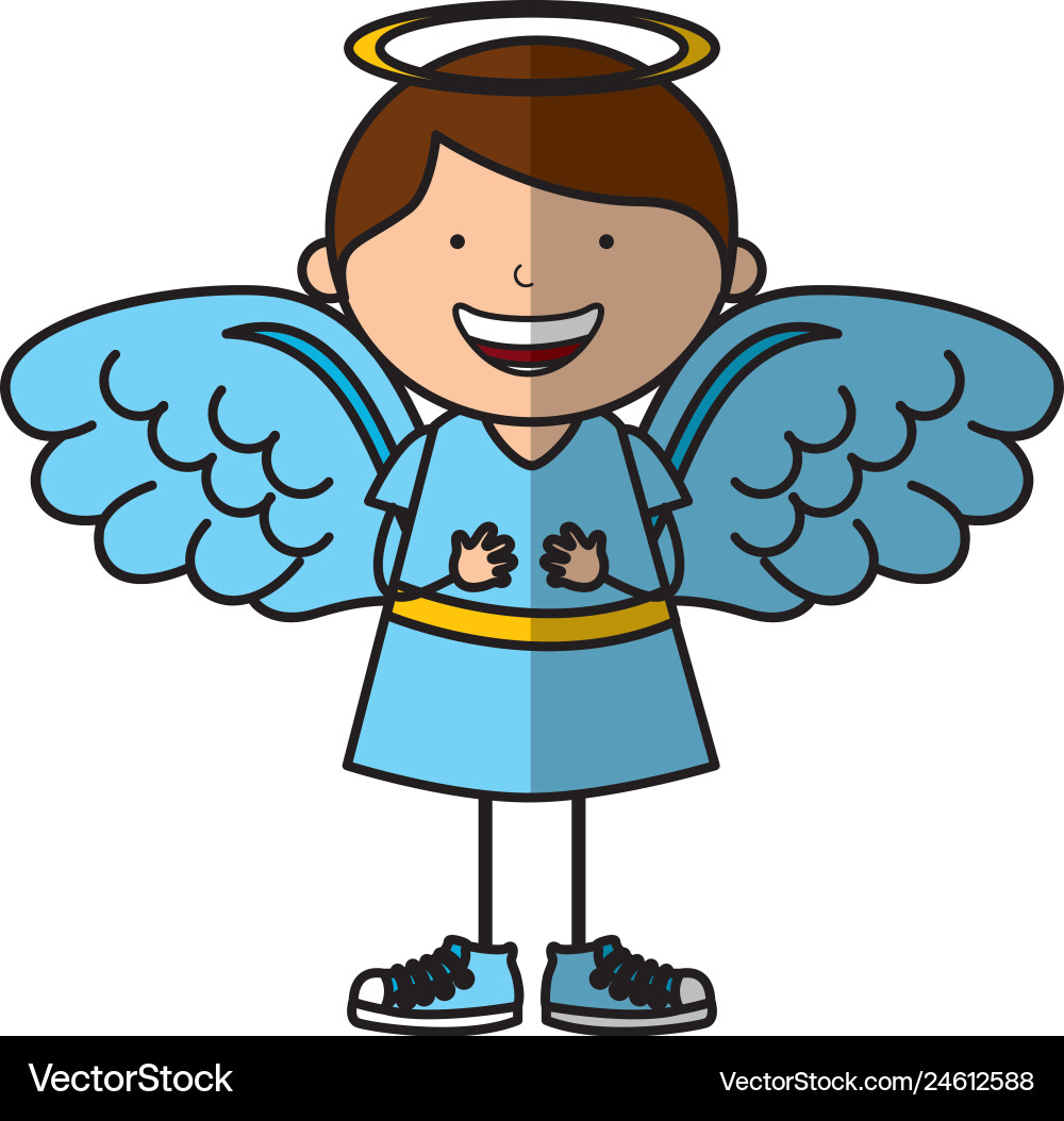Little boy angel character Royalty Free Vector Image