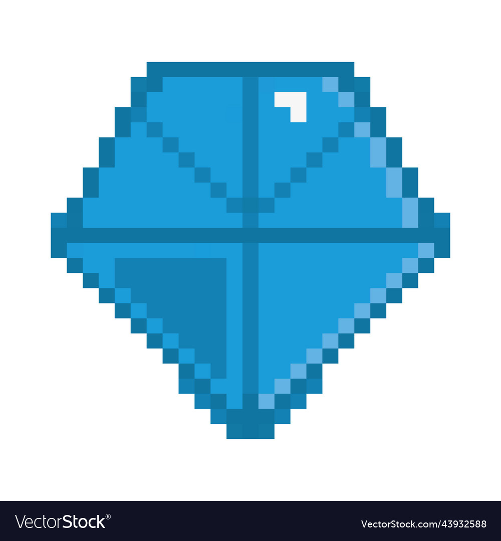 Pixel diamond icon Royalty Free Vector Image - VectorStock