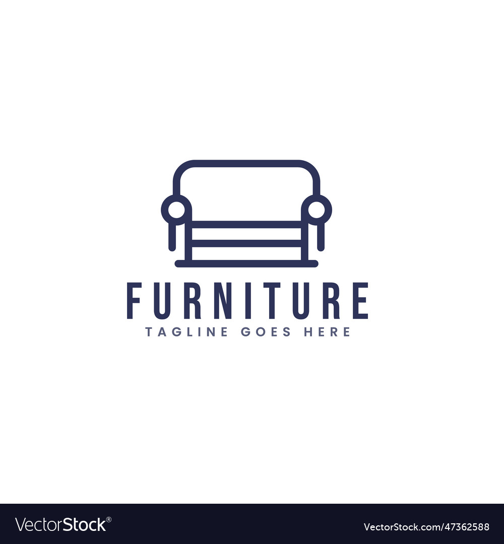 Sofa furniture logo template design Royalty Free Vector