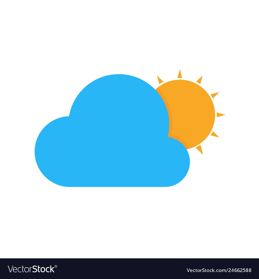 Sun and cloud icon Royalty Free Vector Image - VectorStock