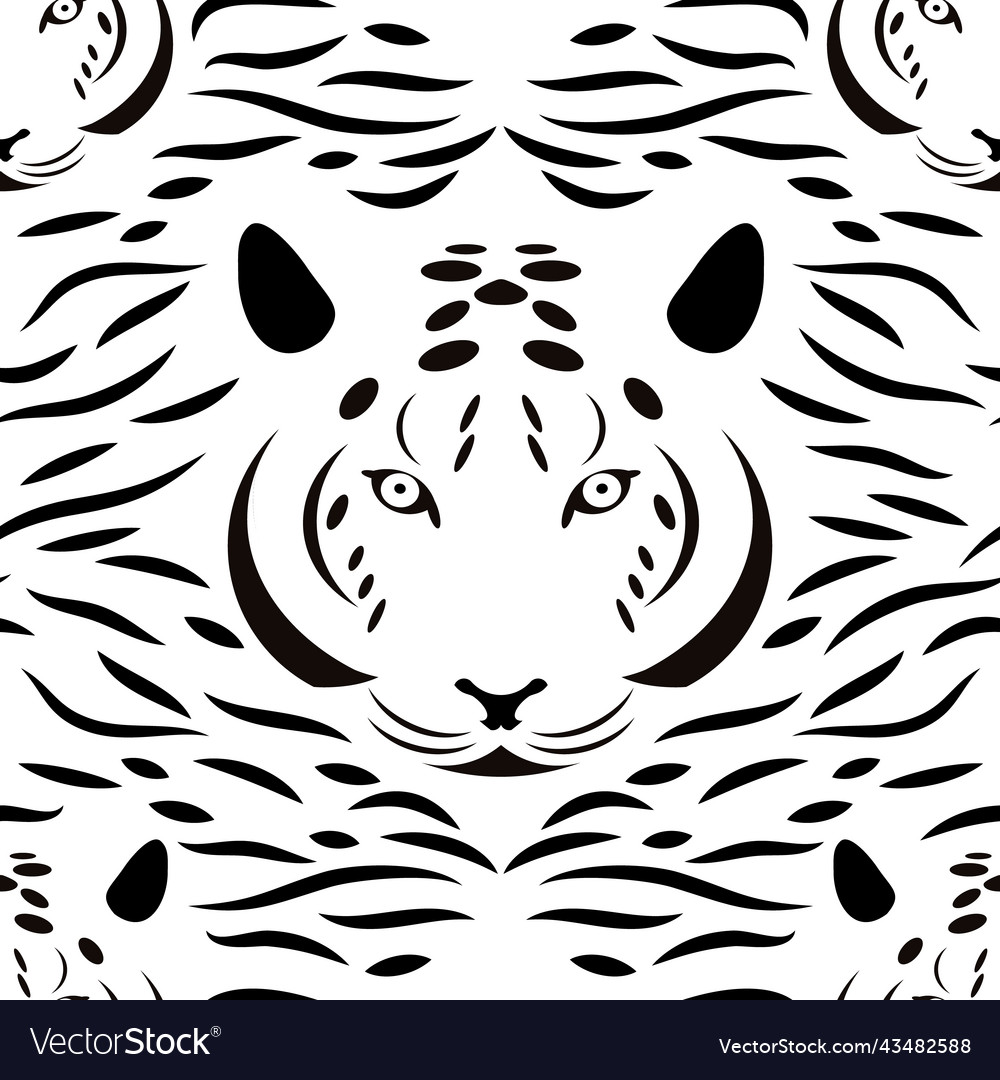 Tiger head fur texture seamless pattern