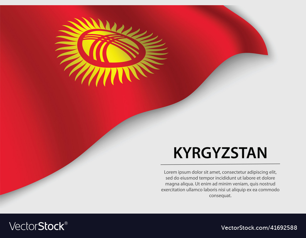 Wave flag of kyrgyzstan on white background Vector Image