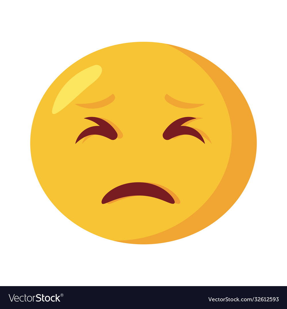 Sad emoji face classic flat style icon Royalty Free Vector