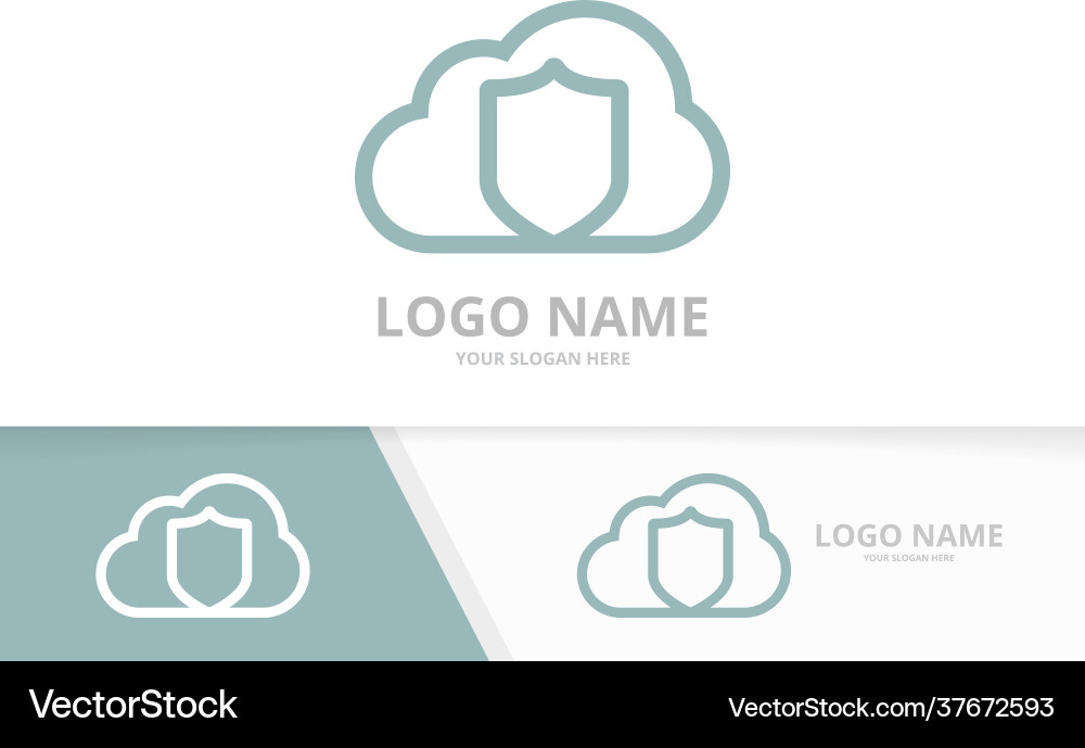 Shield and cloud logo combination security Vector Image