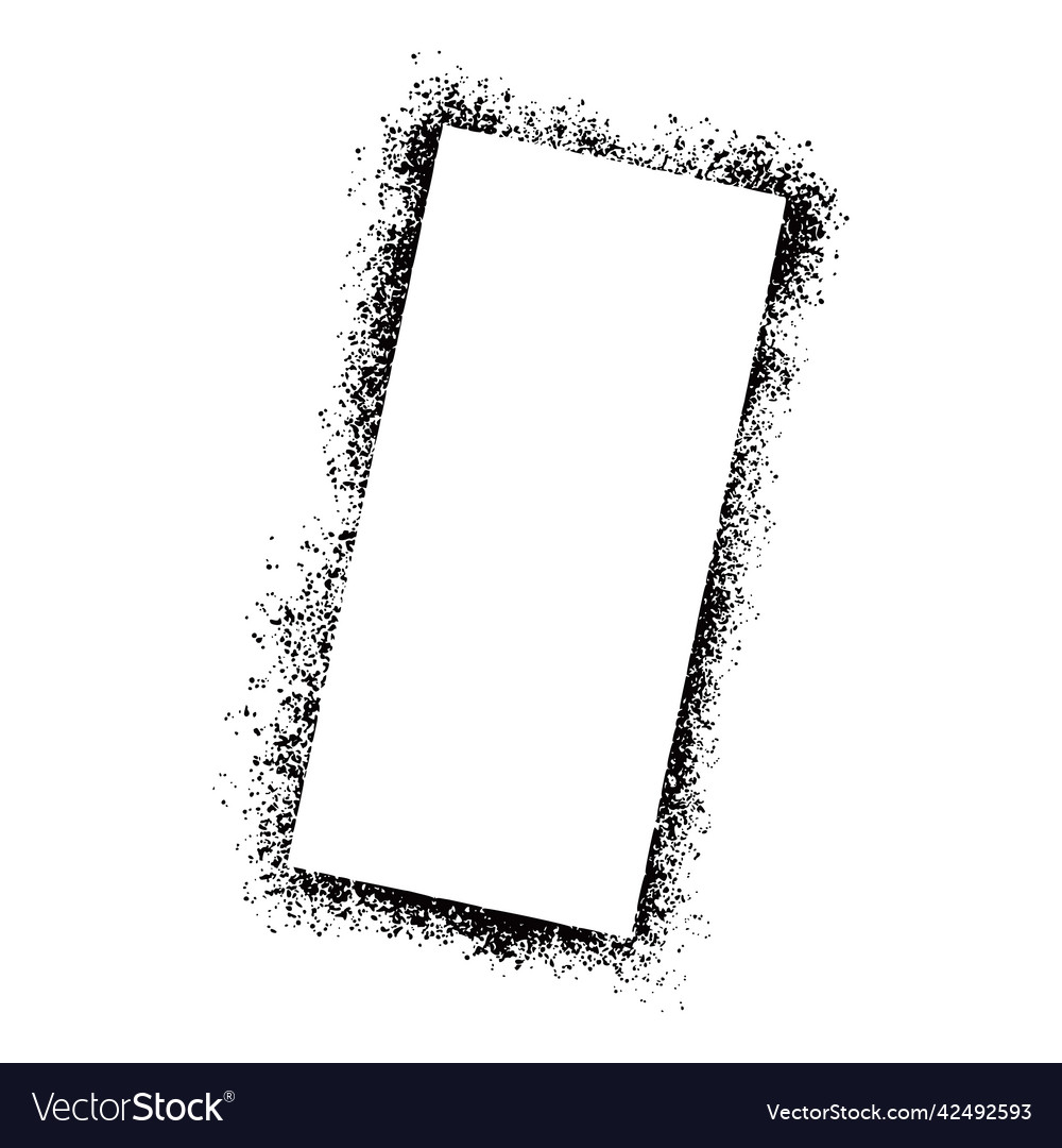 Stencil spray effect paint frame Royalty Free Vector Image