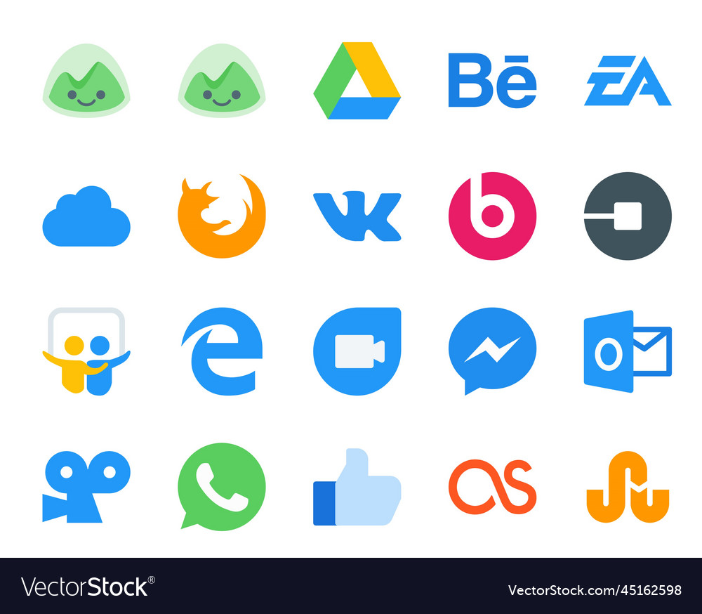 20 social media icon pack including messenger