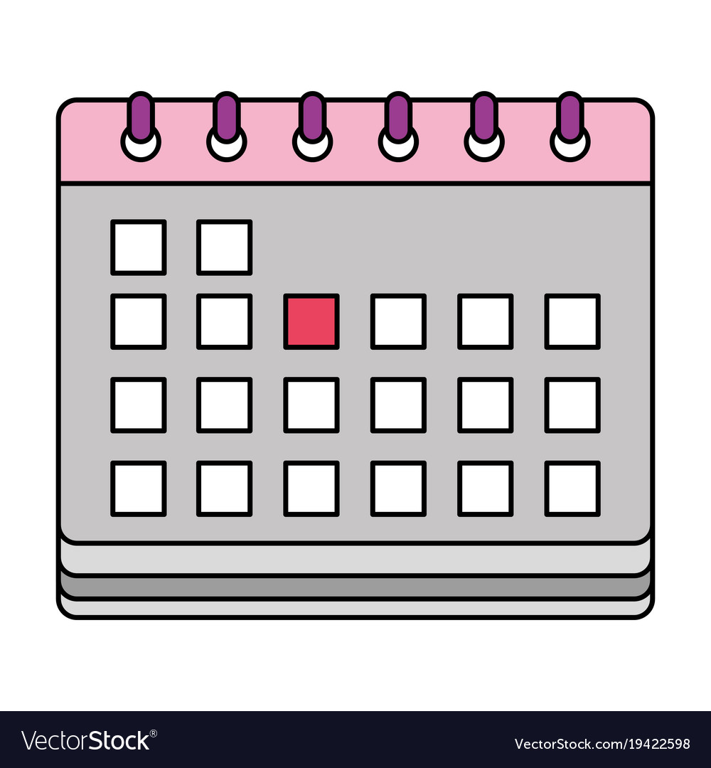 Colorful calendar to date information event days Vector Image