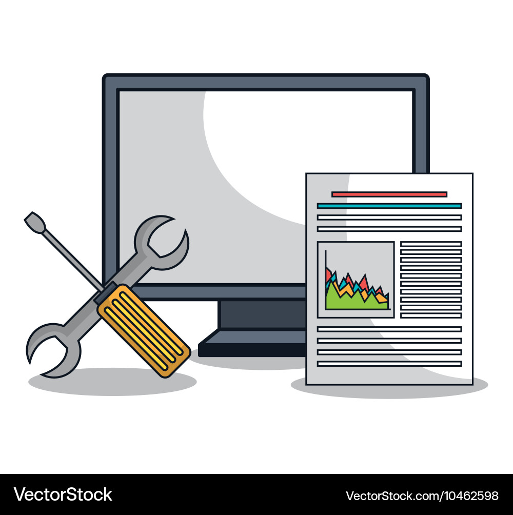 Computer settings technology icon Royalty Free Vector Image