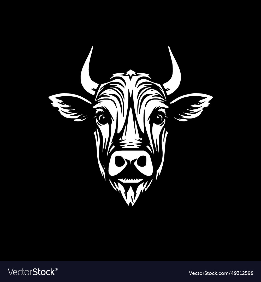 Cow minimalist and flat logo Royalty Free Vector Image