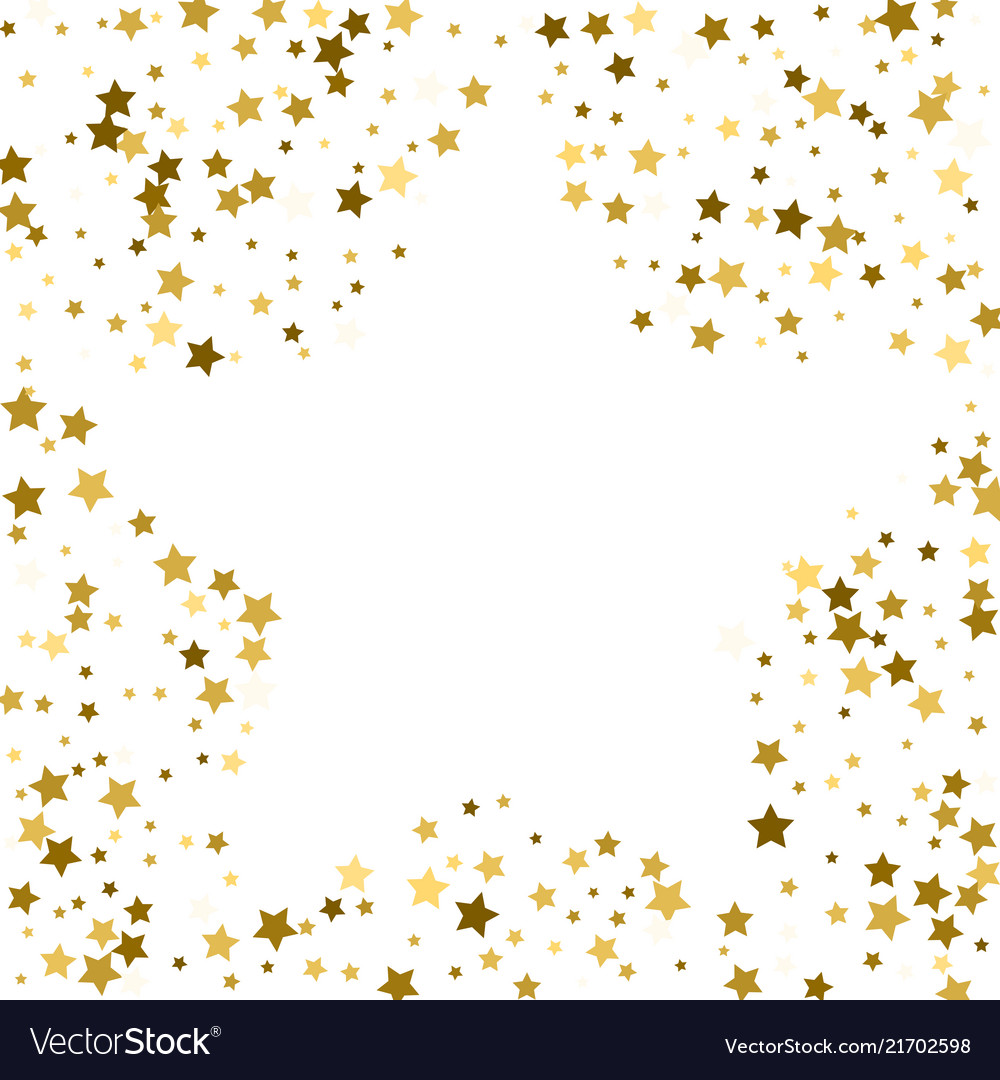 Gold frame or border of random scatter golden Vector Image