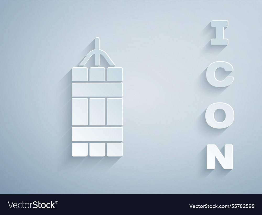 Paper Cut Detonate Dynamite Bomb Stick Icon Vector Image Paper Cut Detonate Dynamite Bomb Stick Icon Vector Image