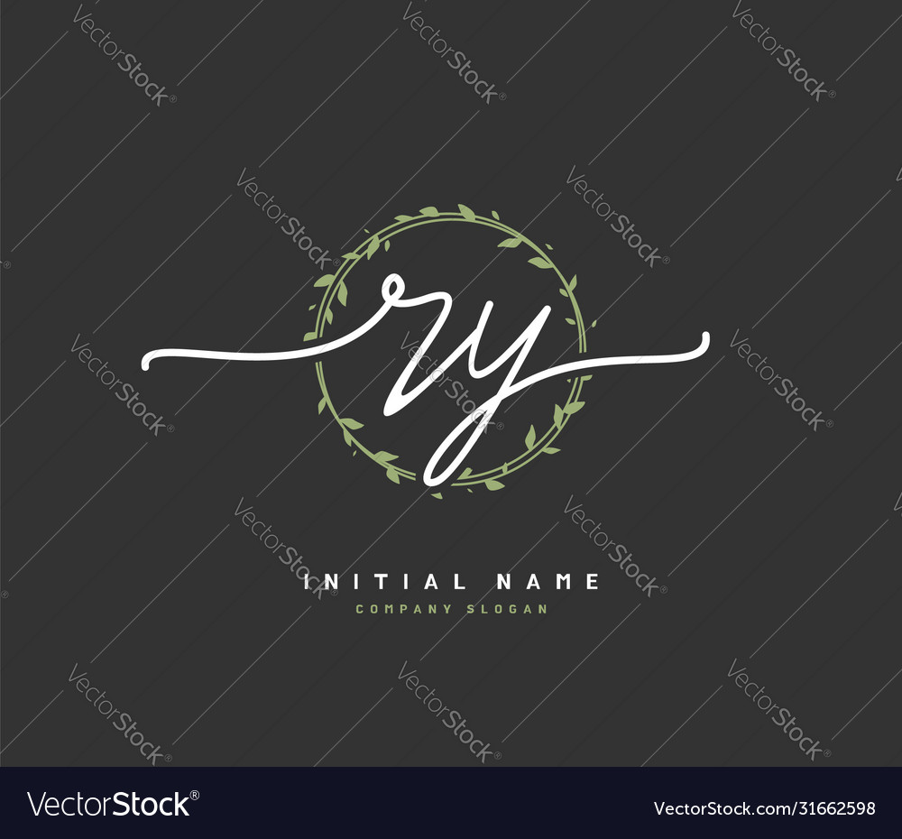 R y rybeauty initial logo handwriting