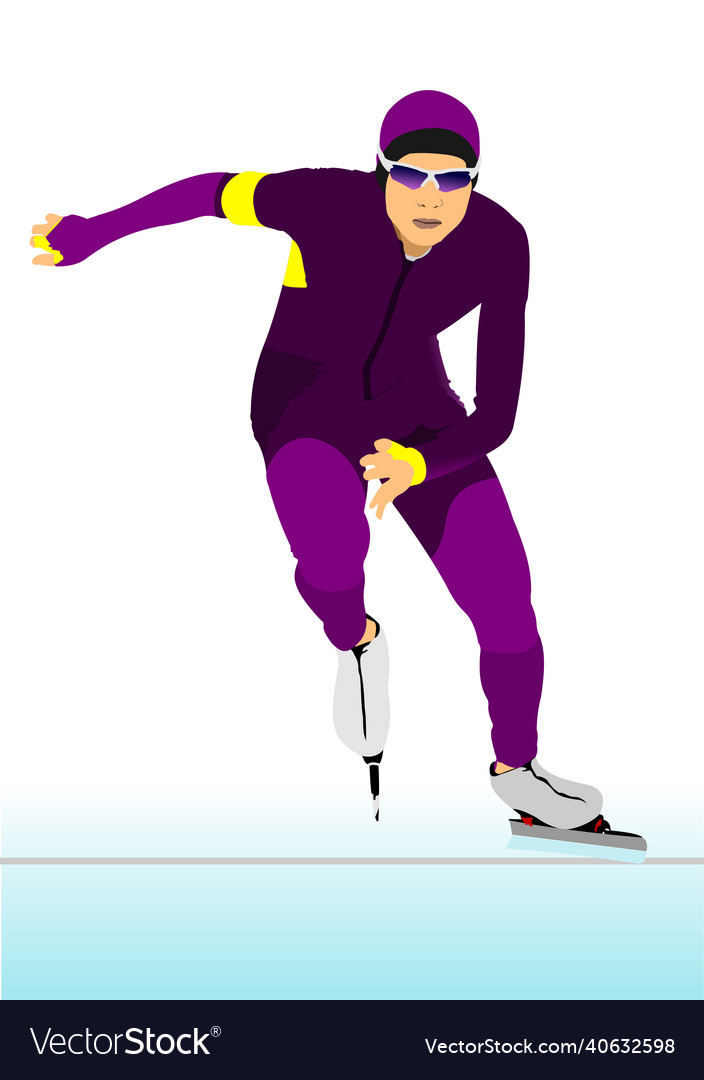 Speed skating runner Royalty Free Vector Image