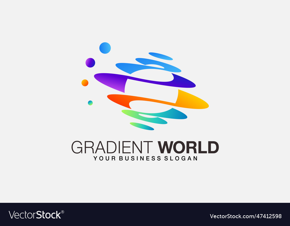 World logo in water reflection shape gradient Vector Image