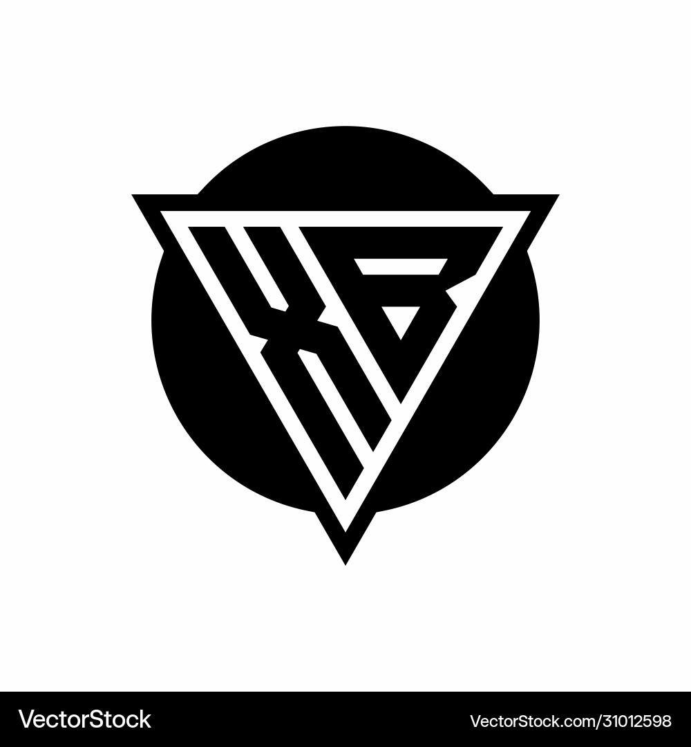 Xb logo with negative space triangle and circle Vector Image